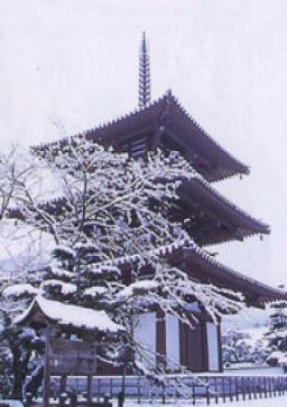 法輪寺冬の風景写真